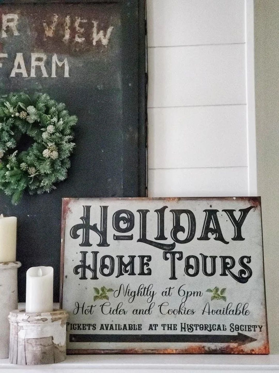 Holiday Home Tours Vintage Holiday Decor Christmas Signs - Etsy | Etsy (US)