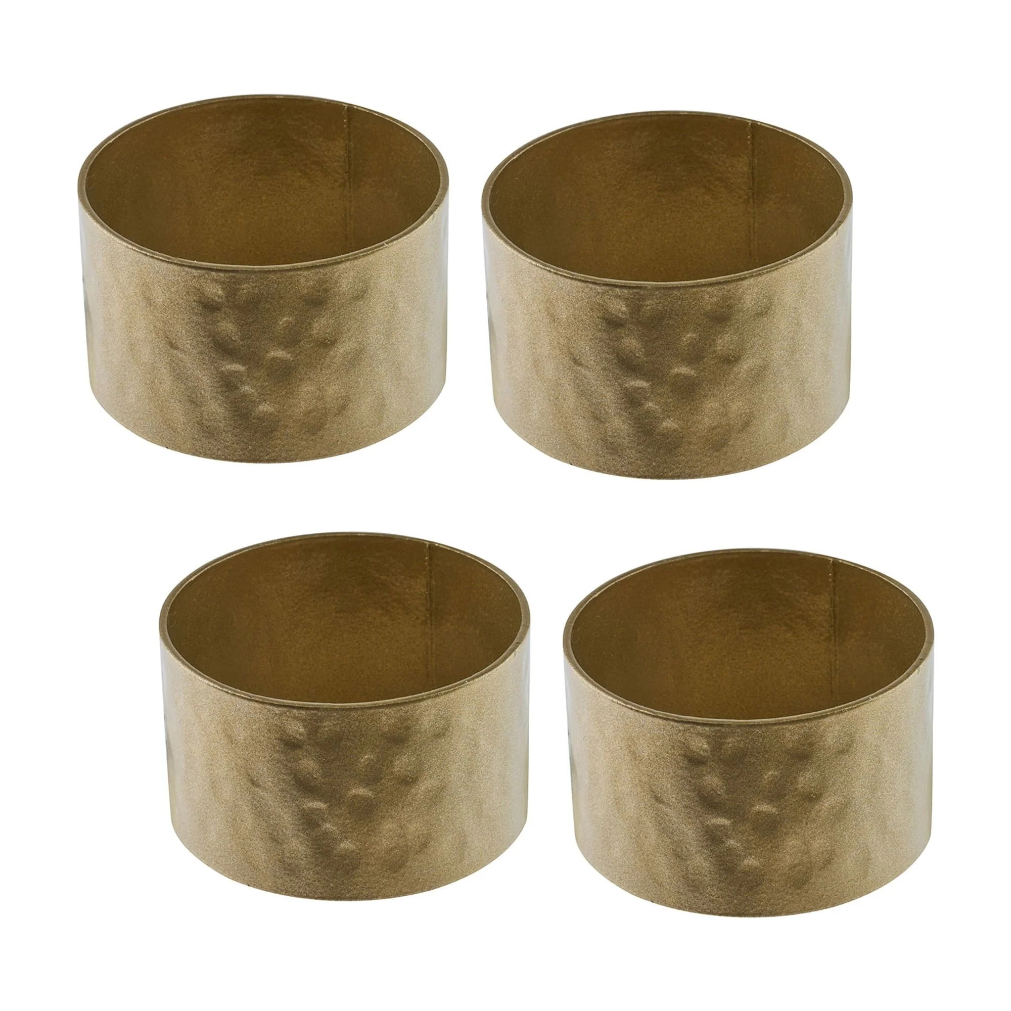 Mainstays Napkin Rings with Brass Look for Dining Table Décor, Wedding, 1.6" Diameter x 1"- Set of 4 | Walmart (US)