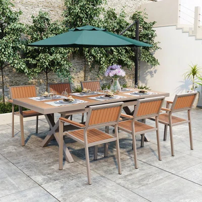 Outdoor Dining Set with Chairs and Expandable Table | Wayfair North America