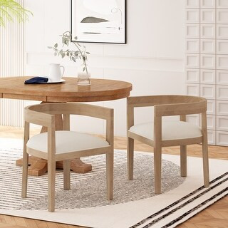 Ladieu Fabric and Wood Tub Dining Chairs by Christopher Knight Home - Beige/Light Ash | Bed Bath & Beyond