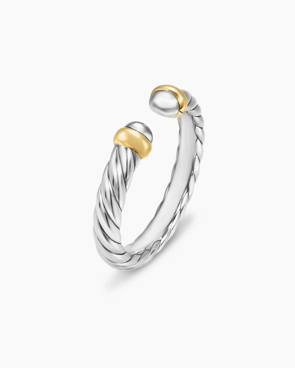 David Yurman | Petite Cable Ring in Sterling Silver with 14K Yellow Gold, 3.4mm | David Yurman