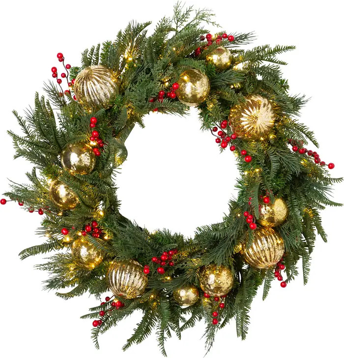 Balsam Hill Pine Peak Pre Lit Artificial Wreath | Nordstrom | Nordstrom
