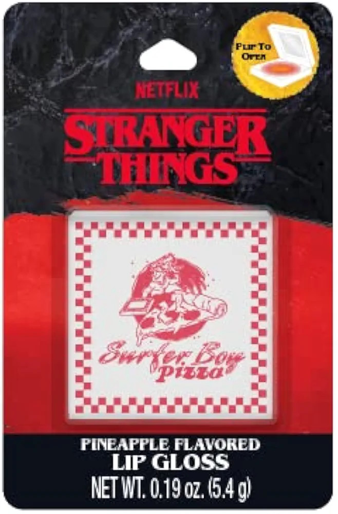 Stranger Things Surfer Boy Pizza Box Molded Lip Gloss, Great Tasting Pineapple Flavor Lip Gloss f... | Amazon (US)