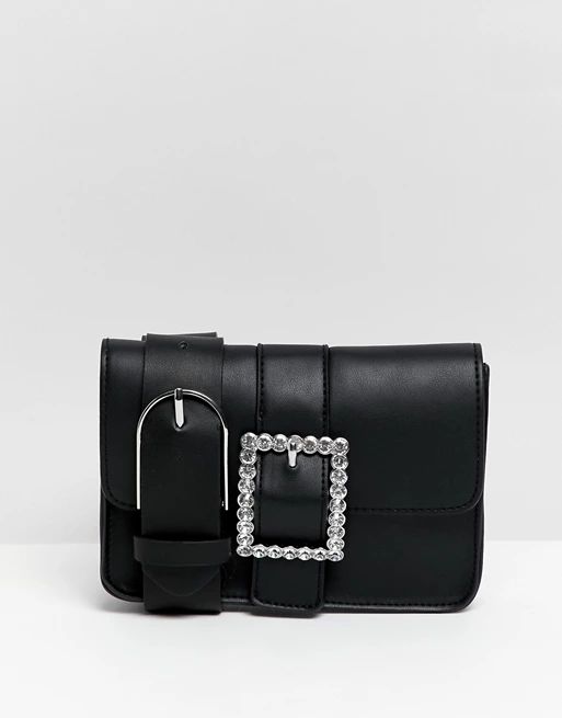 Bershka embellished buckle belt bag | ASOS US