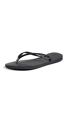 Havaianas Women's Slim Flip Flops, Black, 6 Medium US | Amazon (US)