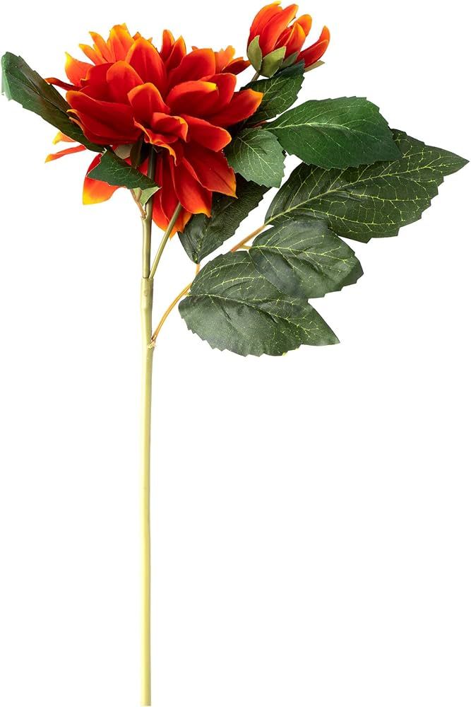 ELITE FLORAL (4 Pack 23" Artificial Dahlia Flowers Faux Dahlia Stem (Orange), Long Artificial Sil... | Amazon (US)