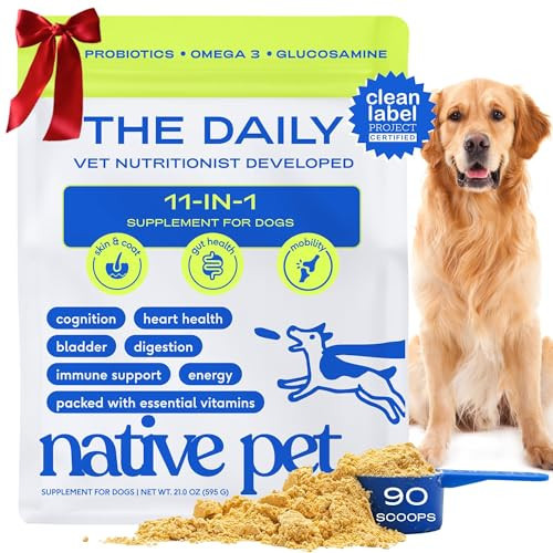 Native Pet Dog Vitamins & Supplements - 11-in-1 Vitamin Powder for Dog Food Topper - Collagen, Glucosamine, Probiotics, Omega & More- Supports Healthy Gut, Mobility & Overall Health - 90 Scoops | Amazon (US)