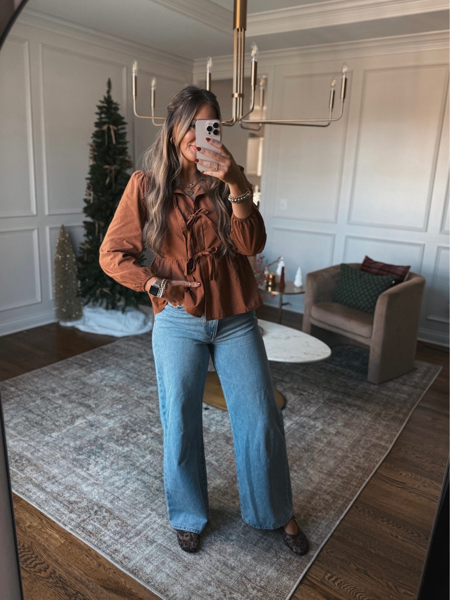 Amazon fall outfit! The cutest bow top paired with wide leg jeans and ballet flats! 

#LTKFindsUnder50 #LTKHoliday #LTKSeasonal