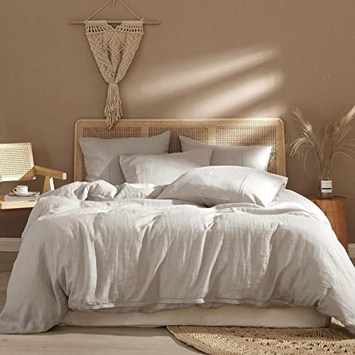 Ivellow Pure Linen Duvet Cover Set, a Pottery Barn Belgian Flax Linen duvet cover dupe