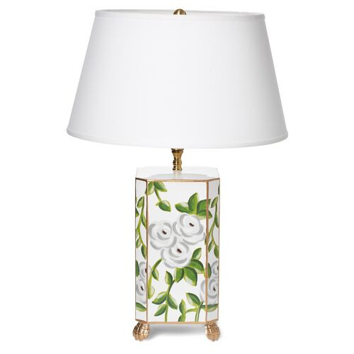 Small Chintz Table Lamp, White | One Kings Lane