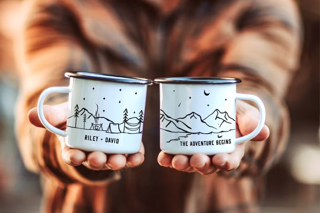 Camp Mug Personalized, Camping Mountain Camp Mug 11oz Camper Van Lake Decor Coffee Cup - unique C... | Etsy (US)