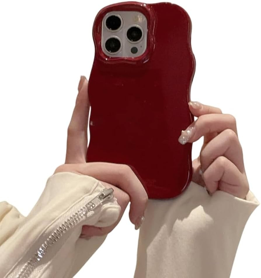 Premium Feeling Wave Curly Bezel Phone Case, Large Hole Camera Design, Anti-Drop, Multi-Color Ava... | Amazon (US)