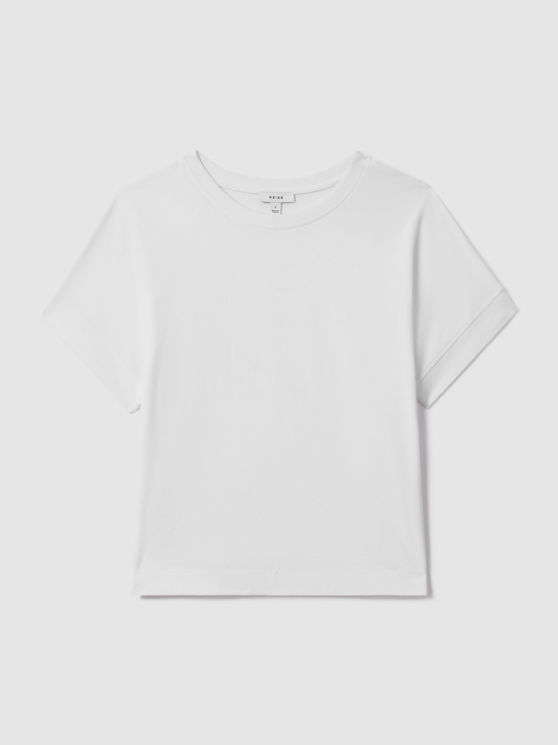 Cotton Crew Neck T-Shirt in White | Reiss UK