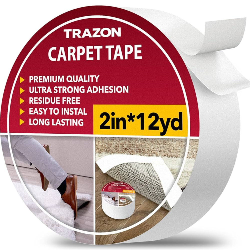 Carpet Tape Double Sided - Rug Tape Grippers for Hardwood Floors and Area Rugs - Carpet Binding T... | Amazon (US)
