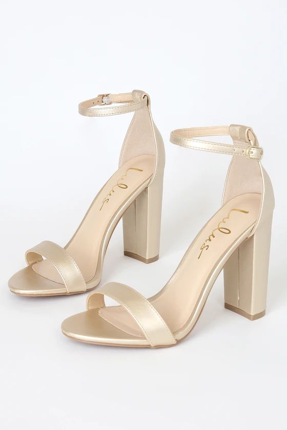 Taylor Gold Ankle Strap Heels | Lulus (US)