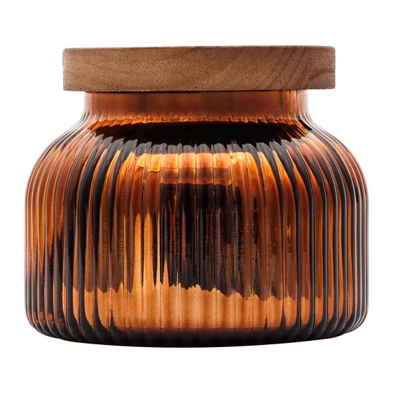 Better Homes & Gardens Farm Apple Pumpkin Scented Cotton 2-Wicks Ribbed Mecury Glass Jar Candle w... | Walmart (US)