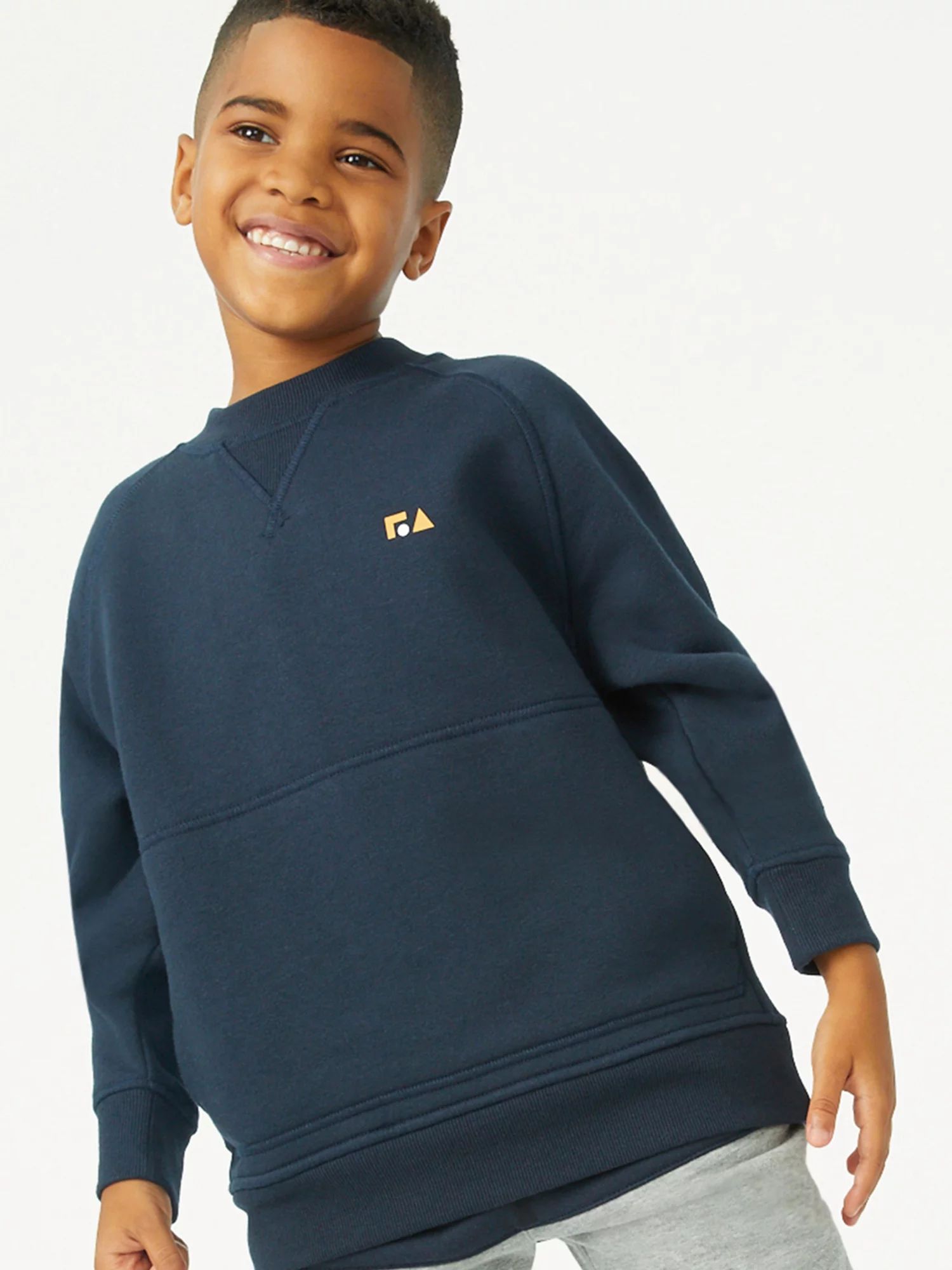 Free Assembly Boys Crew Neck Sweatshirt with Pocket, Sizes 4-18 - Walmart.com | Walmart (US)