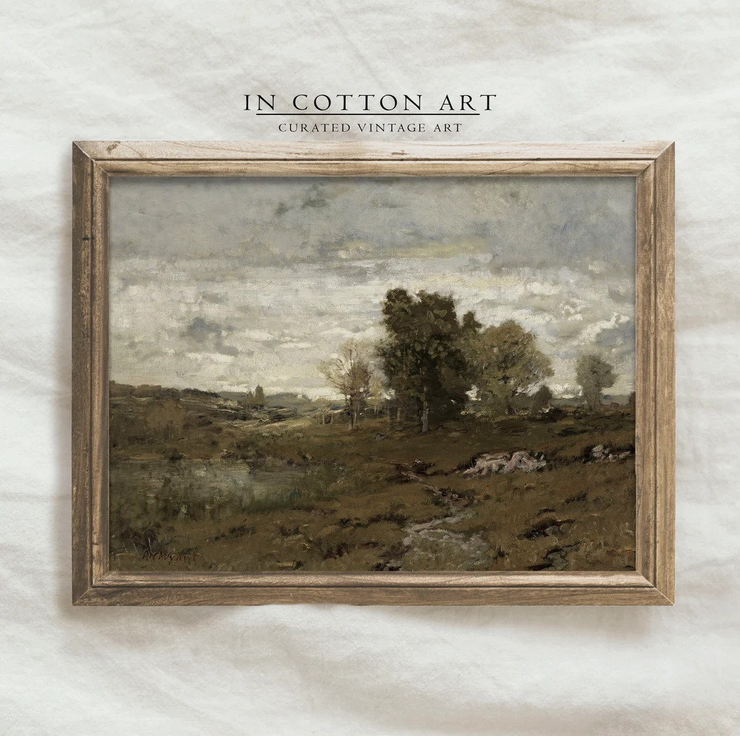 Country Cottage Landscape Oil Painting / Vintage Rustic Landscape PRINTABLE Art / Digital Downloa... | Etsy (US)