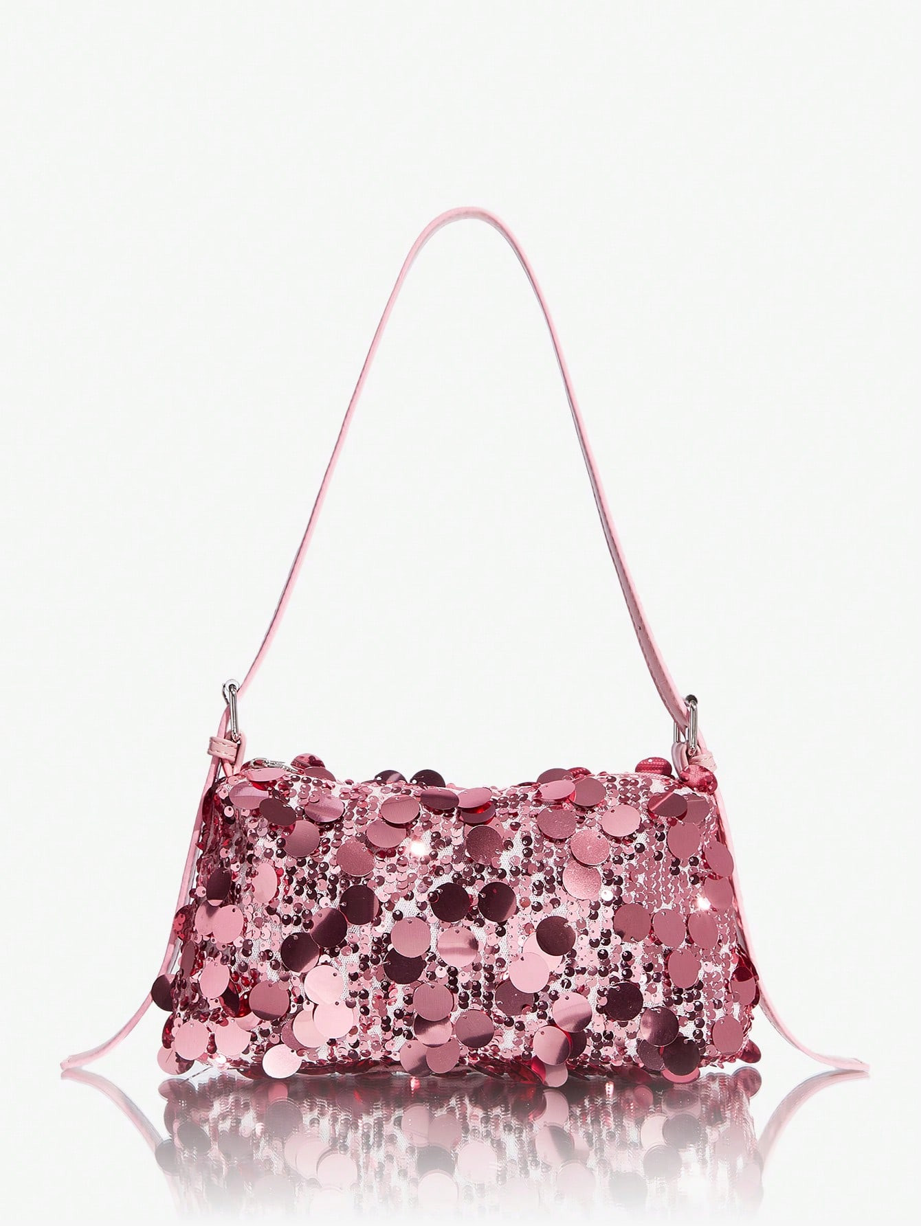 SHEIN SXY Solid Color Sequin Women's Shoulder Bag Suitable For Daily Use, Dating And Gifting | SHEIN