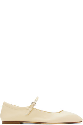 Aeyde - Off-White Uma Ballerina Flats | SSENSE