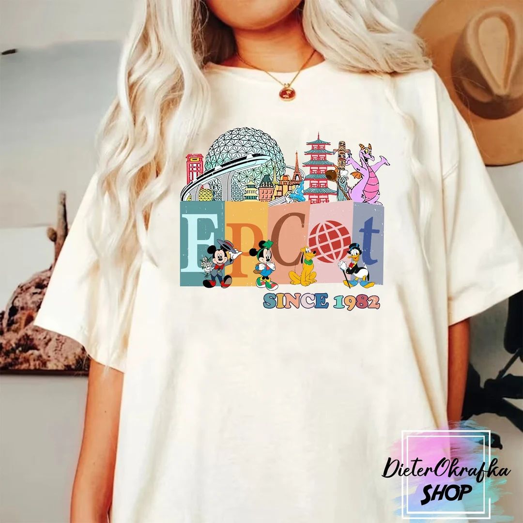 Epcot Shirt, World Traveler Shirt, Epcot since 1982, Disney Comfort Colors Shirt, Vintage Disney ... | Etsy (US)