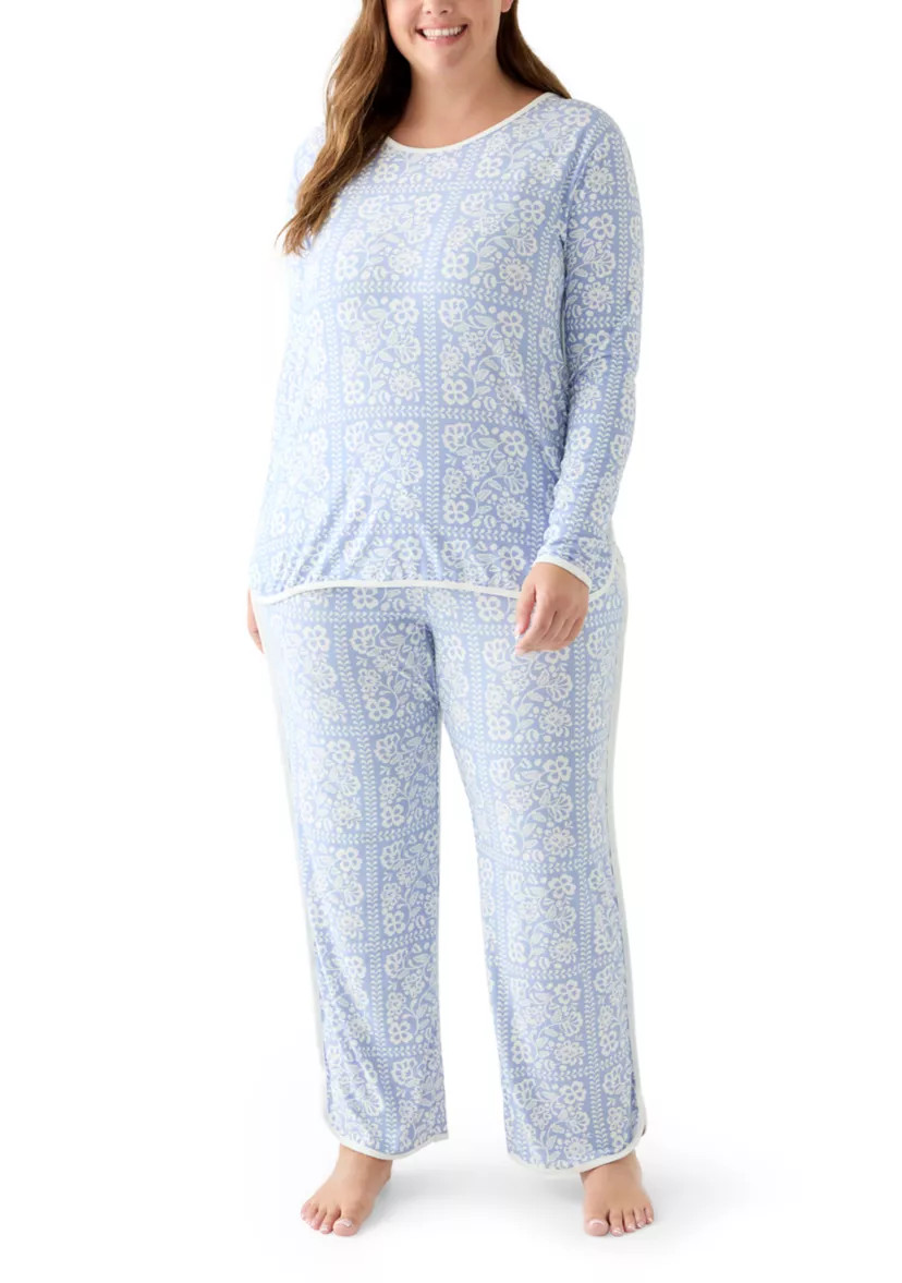 Plus Size Long Sleeve Pajama Top & Pants Set | Belk