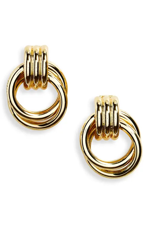 BaubleBar Interlocking Hoop Earrings in Gold at Nordstrom | Nordstrom