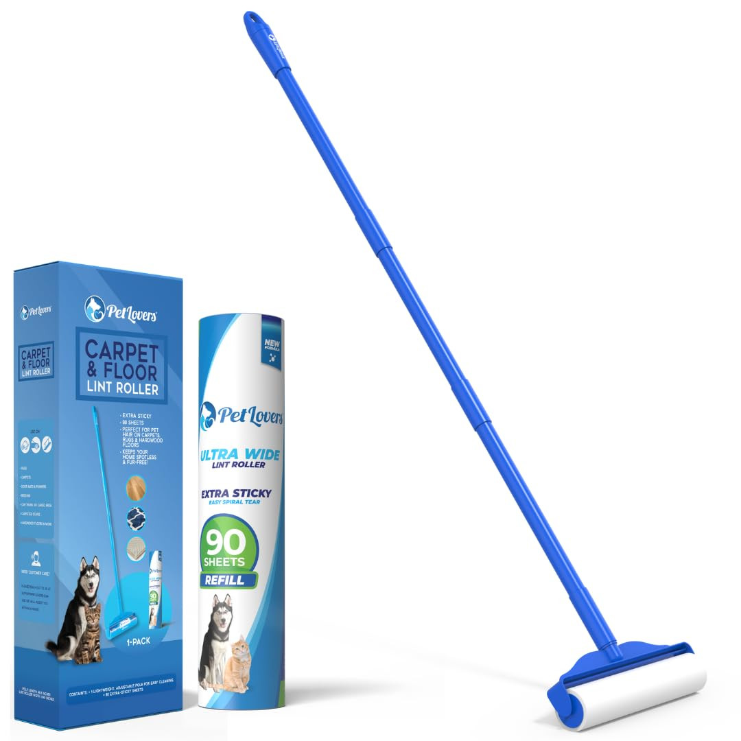 PetLovers Large Lint Roller – 90 Extra Sticky Sheets for Pet Hair Removal, Extra Large Floor an... | Amazon (US)