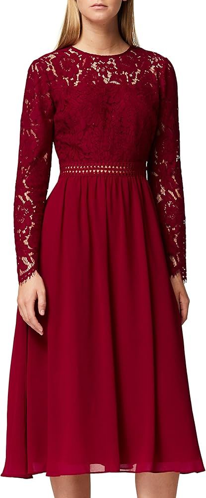 TRUTH & FABLE Women's Lace Midi A-Line Dress | Amazon (US)