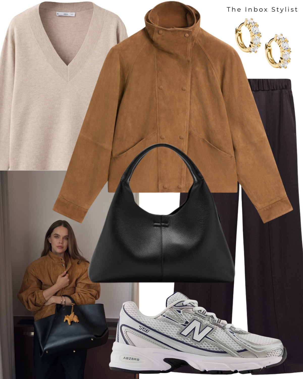 Suede + Funnel Neck = 10/10

Including brown suede jacket, v neck jumper, brown silk trousers, gold diamond huggie earrings, black leather bag, new balance trainers

#LTKspring #LTKstyletip #LTKuk