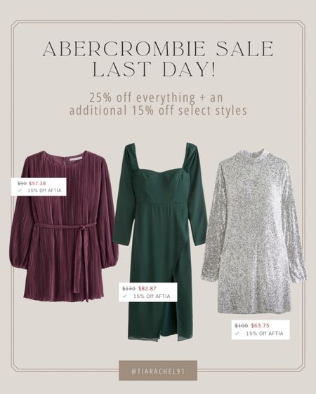 Last day to stack “AFTIA” on all of Abercrombie’s sales!

Holiday dress / holiday party / Christmas dress 

#LTKparties #LTKHoliday #LTKCyberWeek