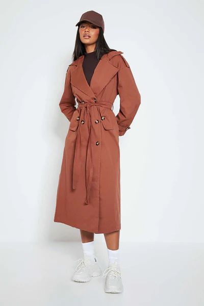 Chocolate Oversized Maxi Length Trench Coat | ISAWITFIRST UK