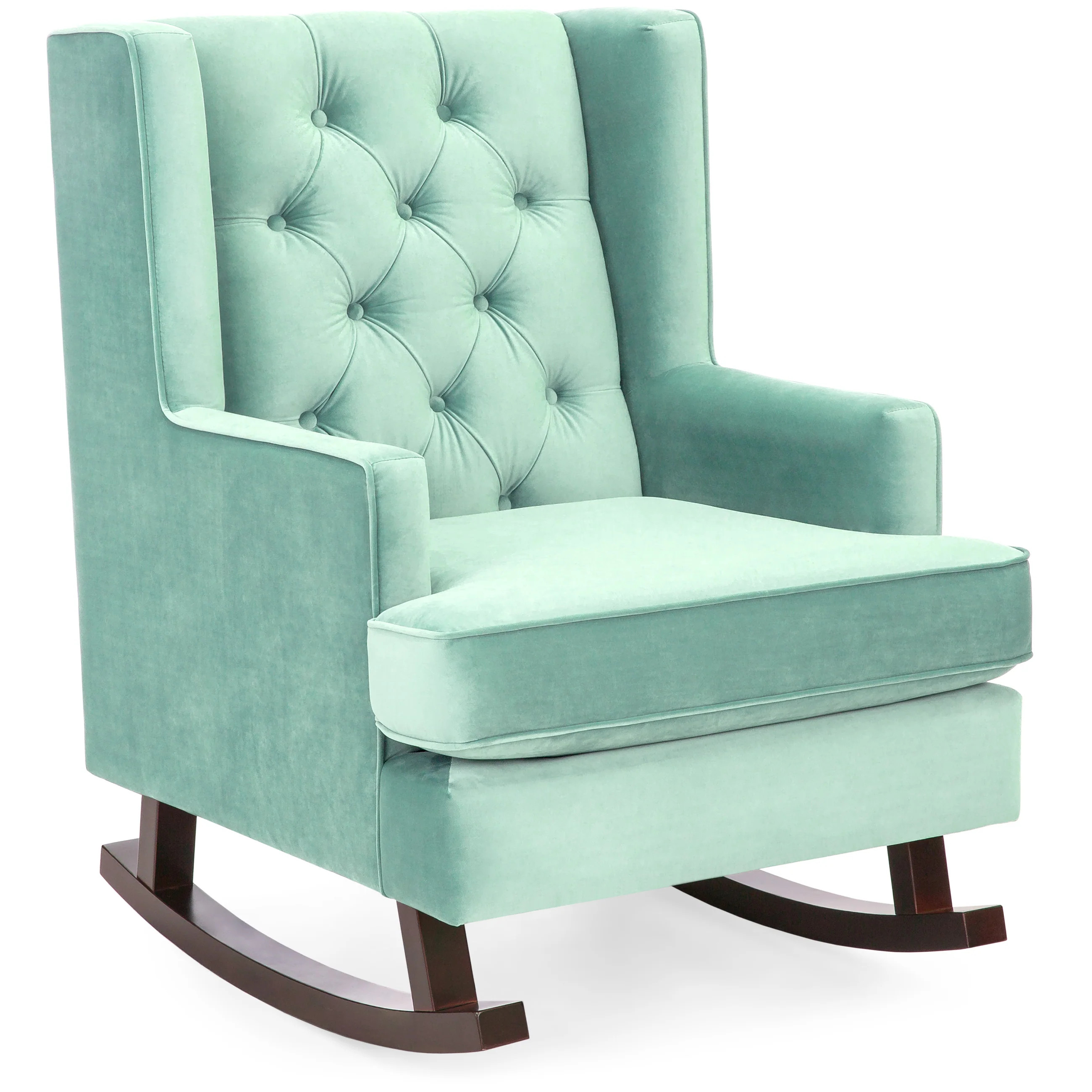 Tufted Upholstered Wingback Rocking Chair | Best Choice Products 