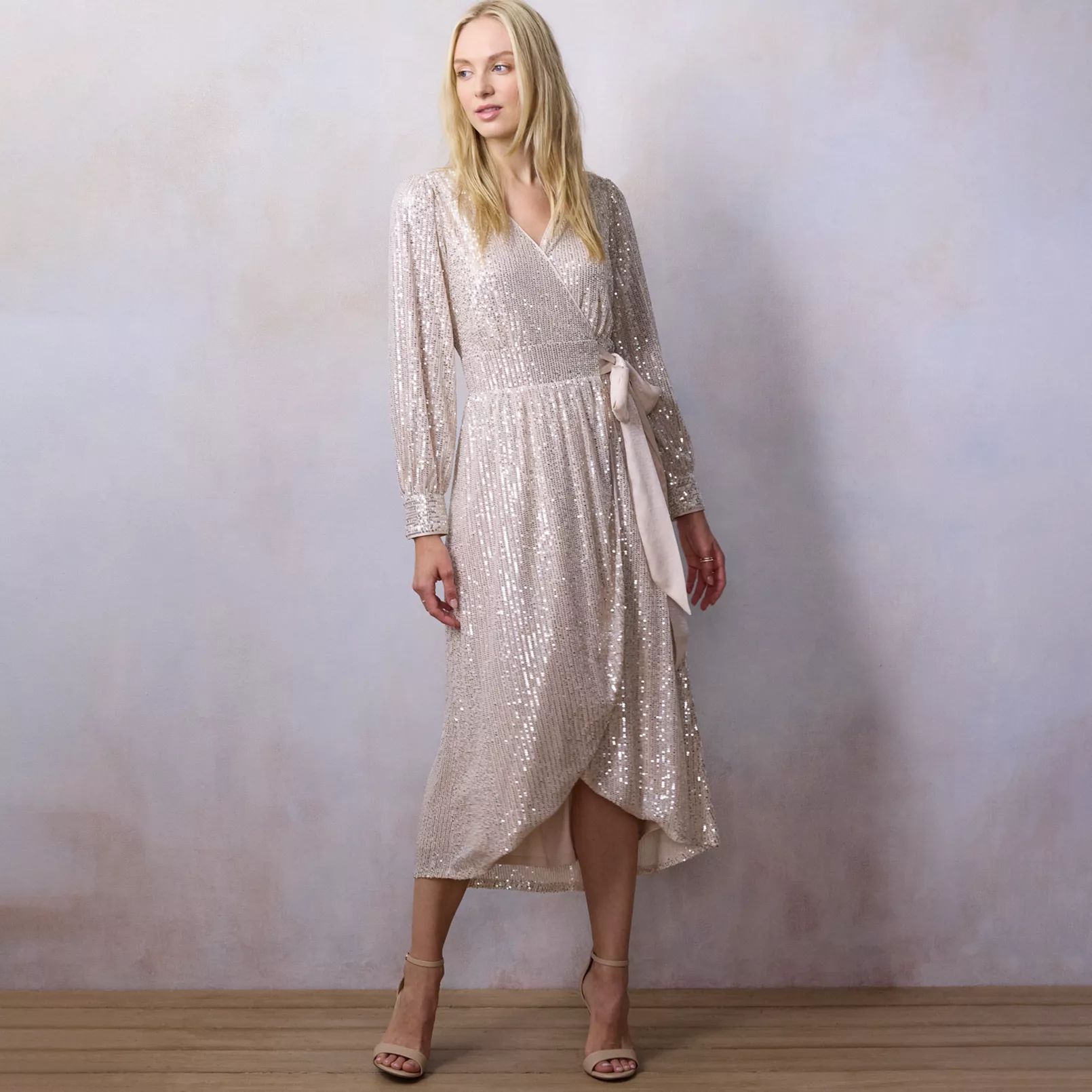 Women's LC Lauren Conrad Modern Faux-Wrap Midi Dress | Kohl's