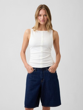 Ribbed Button-Up Top | Gap Factory