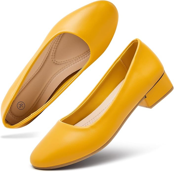 hash bubbie Women's Loafers Slip on Shoes Chunky Low Block Heels Closed Toe Pumps Shoes Office Sh... | Amazon (US)