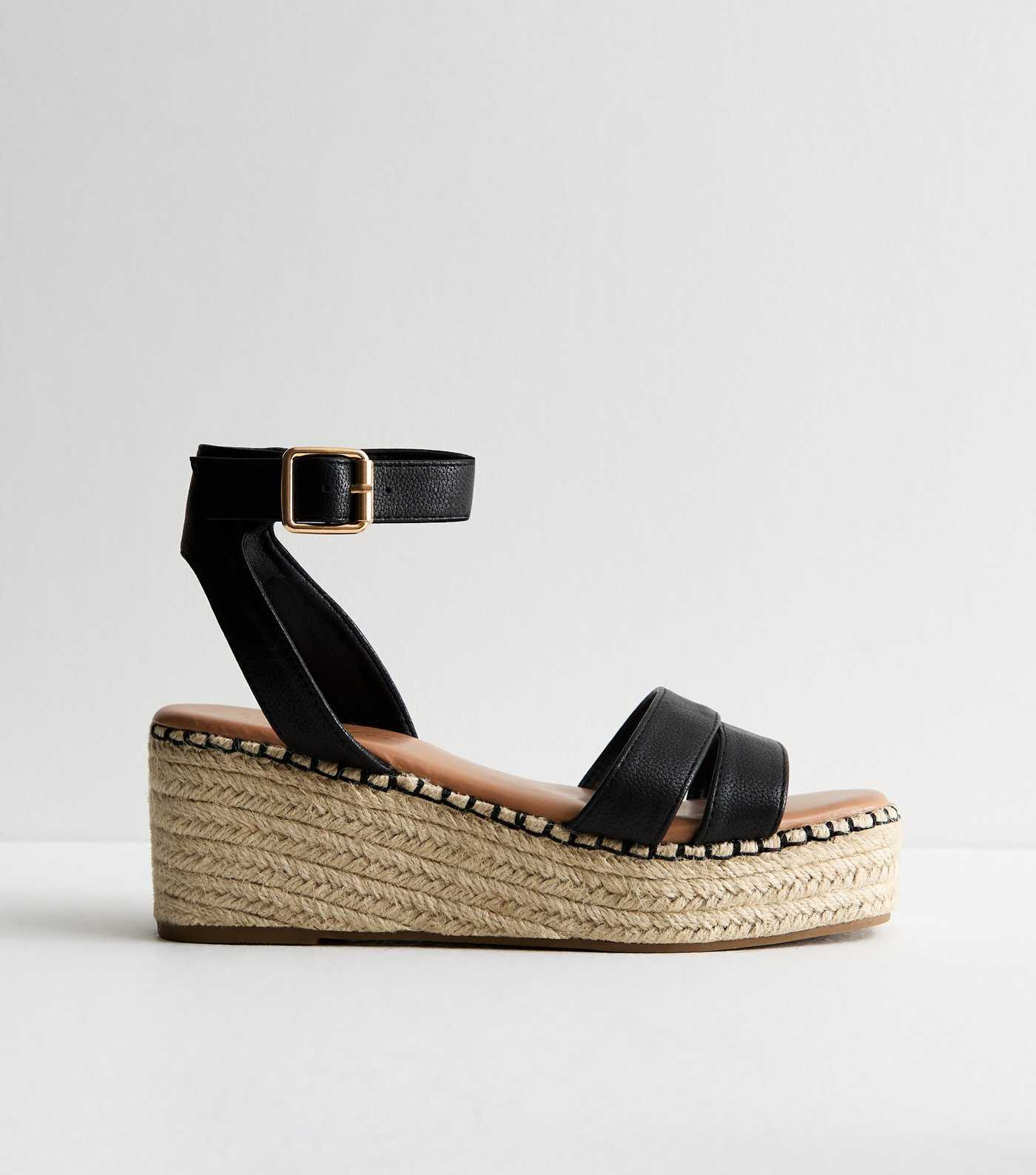 Wide Fit Black Espadrille Flatform Sandals
						
						Add to Saved Items
						Remove from Save... | New Look (UK)