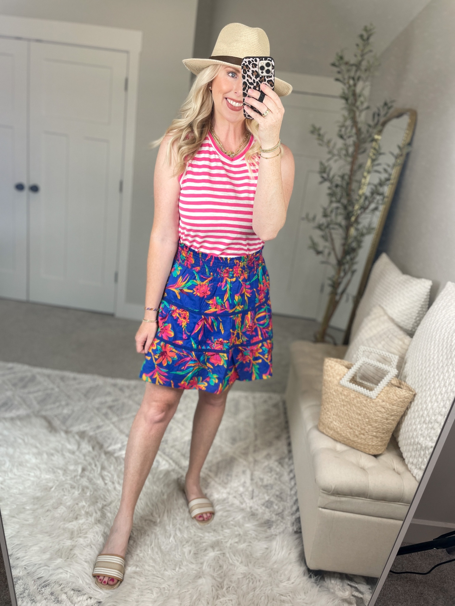 Daily try on, j. Crew factory, print mix, floral skirt, striped tank

M in both! 

#LTKshoecrush #LTKsalealert #LTKunder50