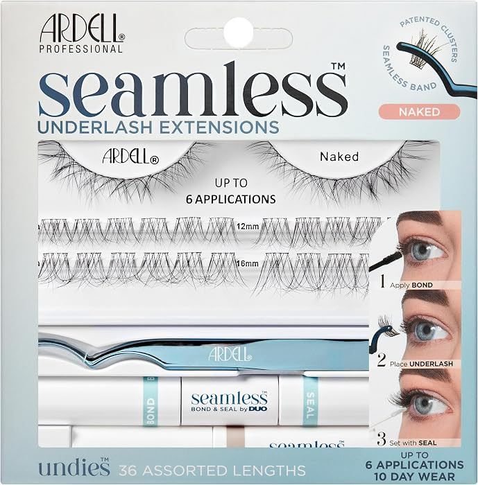 Ardell Seamless Under DIY Lash Extensions Kit Naked Style - Natural Lash Clusters Kit Wispy, Eyelash Clusters, 36 Individual Lashes, Cluster Eyelash Extensions with Bond & Seal, 1 Pack | Amazon (US)