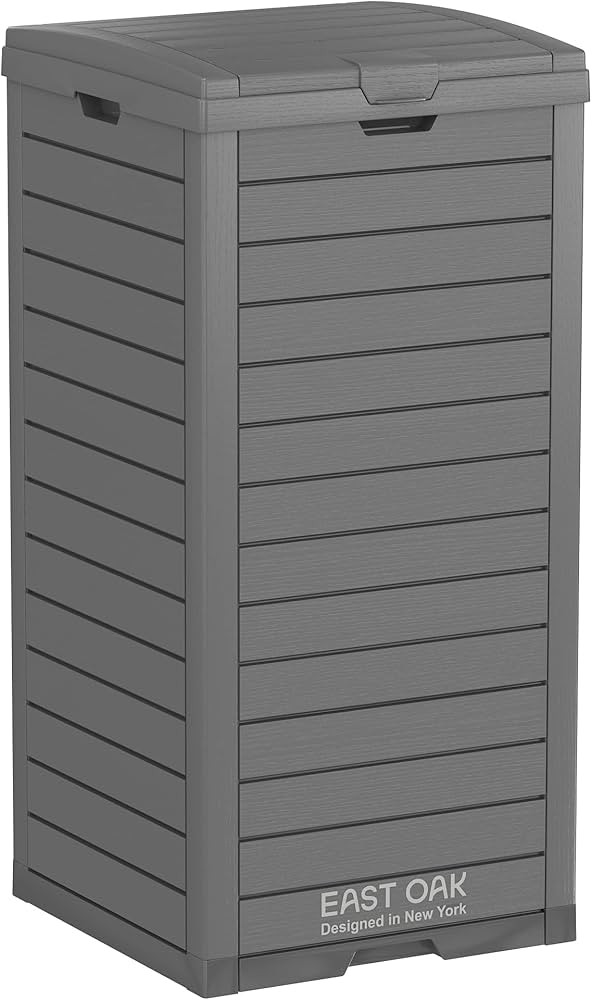 EAST OAK 31 Gallon Outdoor Trash Can, Waterproof Resin Garbage Can with Tiered Lid and Drip Tray,... | Amazon (US)
