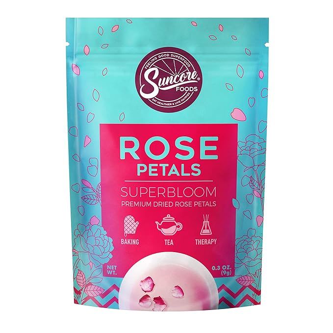 Suncore Foods - Premium Dried Rose Petals Superbloom, No Caffeine, No Preservatives, 0.3oz | Amazon (US)