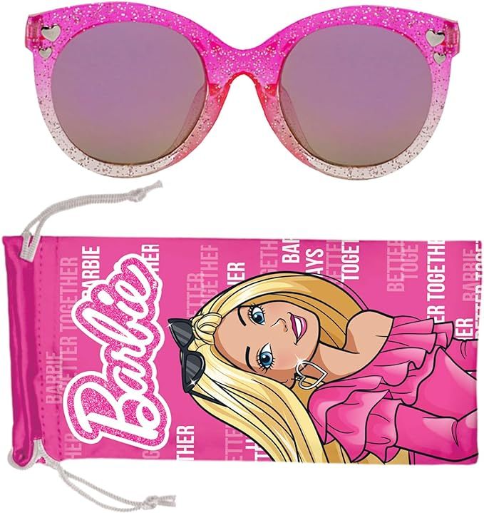 Barbie Pink Tinted Glitter Kids Girls Sunglasses - Stylish, Comfortable & Durable UV-Protection B... | Amazon (US)
