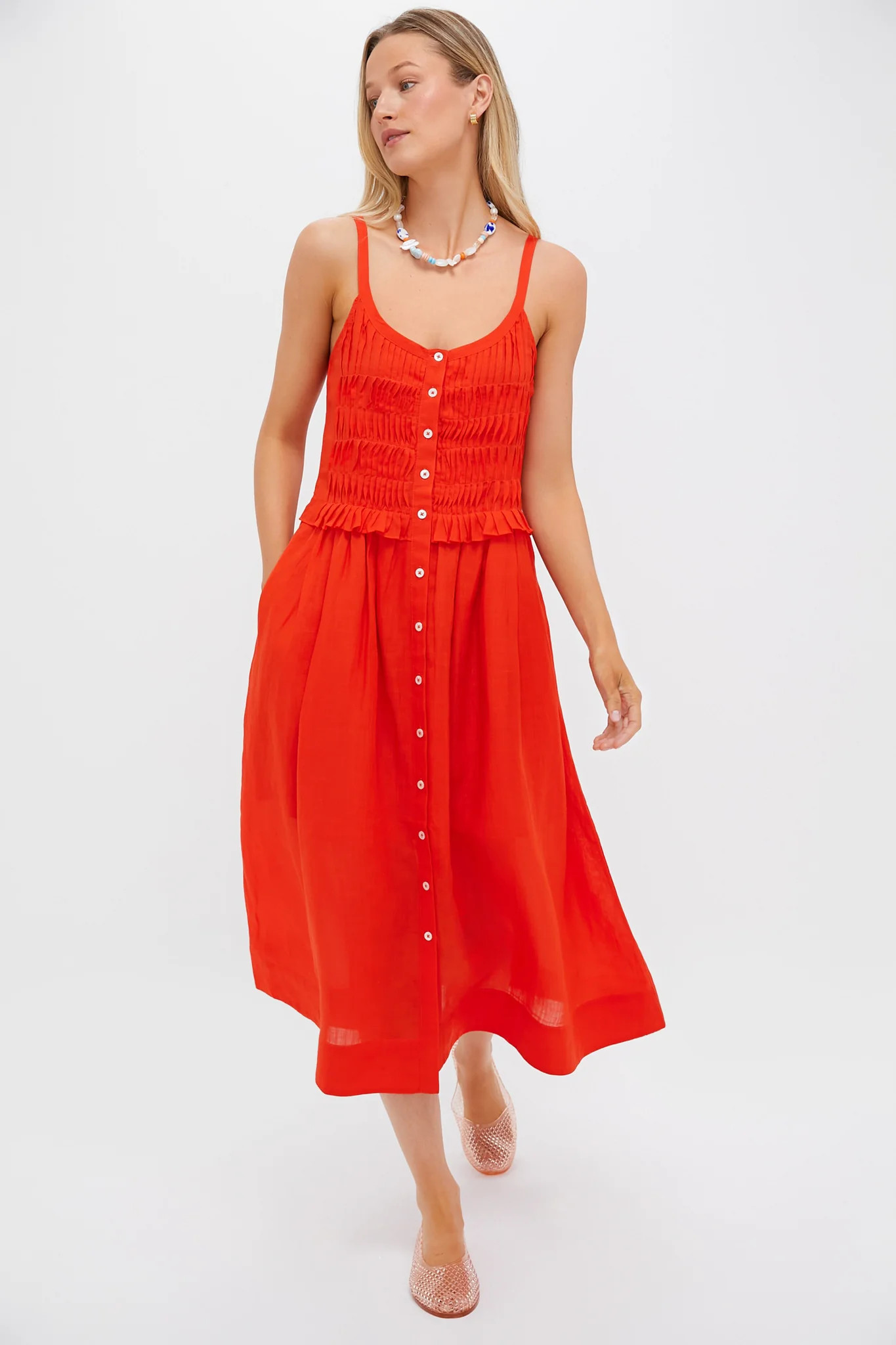 Chili Zora Solid Tank Button Down Dress | Tuckernuck (US)