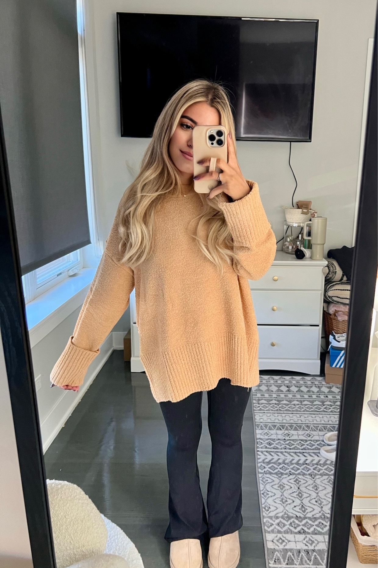 comfy fall outfit idea 🍂 I need this sweater in every color. SO soft ☁️


#effortlesschic #comfyoutfit #casualoutfit #simpleoutfit #grwm #morningroutine #getreadywithme #fashionreels #explore #summer #pinterestinspired #pinterestoutfit #cleangirlaesthetic #girlythings #girlyoutfits #autmnoutfit  #falloutfit #teacheroutfit #oversizedsweater #comfysweater #amazonfashion #founditonamazon #flareleggings #comfycozy #cozyoutfit #uggslippers effortless chic , american style , girly outfit , autumn outfit , fall outfit , pinterest outfit , clean girl aesthetic , casual outfit , comfy outfit , simple outfit , outfit ideas , neutral style , minimal outfit , ootd , comfy casual , get ready with me , minimal style , outfit idea , fashion reels , neutral outfit idea , teacher style , outfit inspiration , comfy sweater , oversized sweater , leggings , fall style

#LTKstyletip #LTKHalloween #LTKxPrime