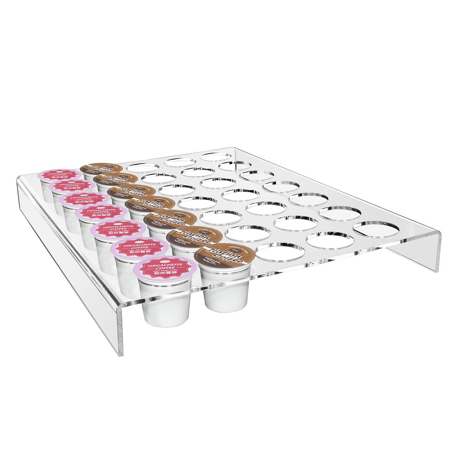K Cup Coffee Pods Holder for 35 Pods, Clear Arcylic K Cup Coffee Organizer Tray for Drawer or Cou... | Amazon (US)