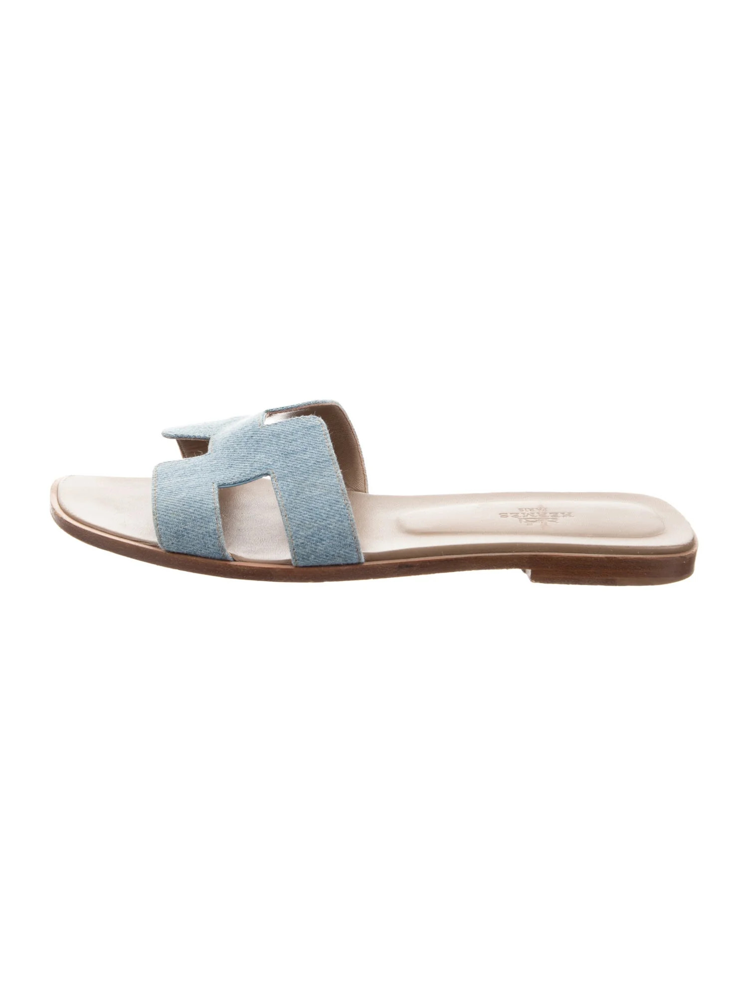 Hermès Oran H Logo Sandals - Blue Sandals, Shoes - HER816013 | The RealReal | The RealReal