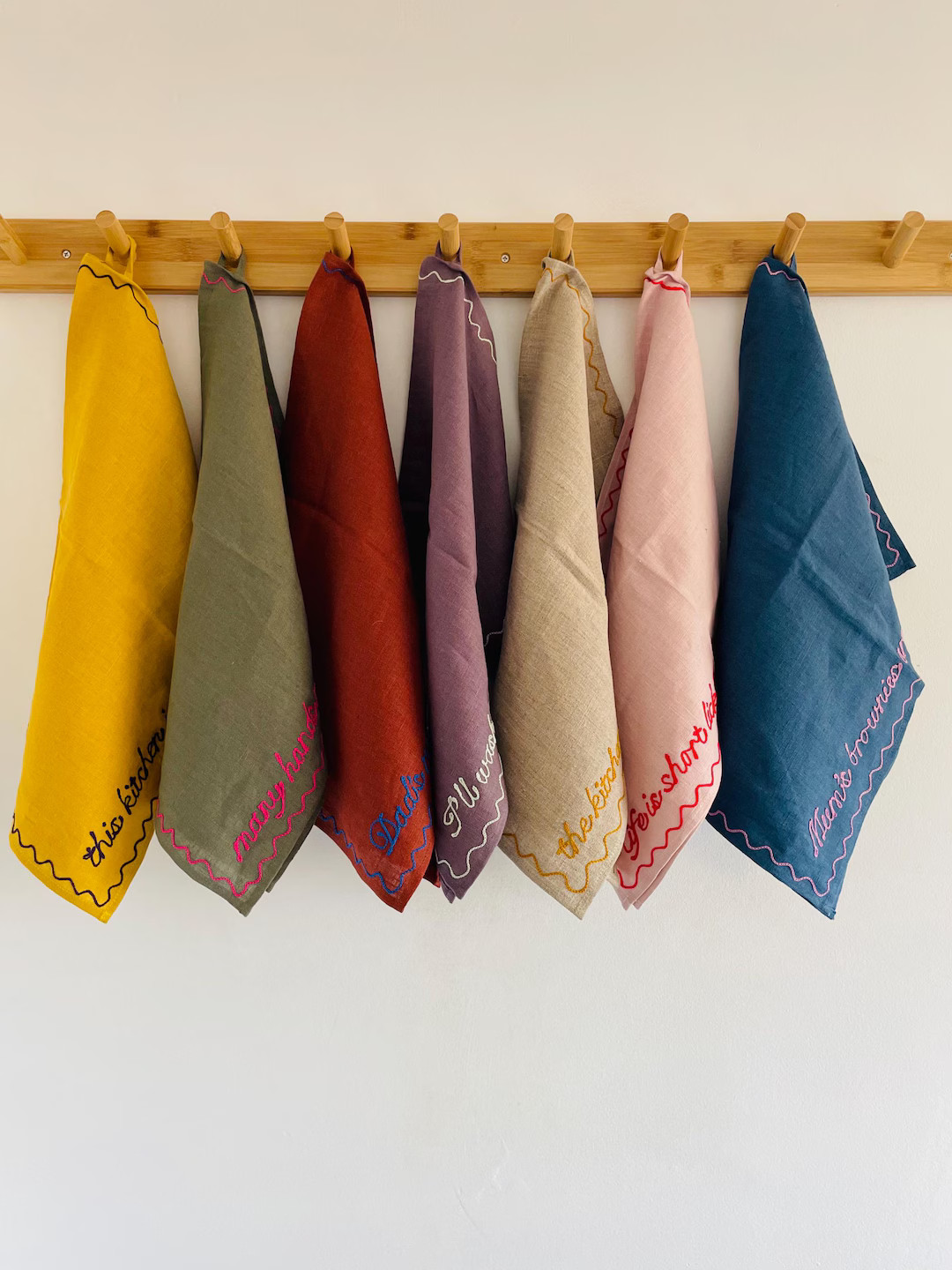 Embroidered Phrase Linen Tea Towel / Hand Towel | Etsy (US)