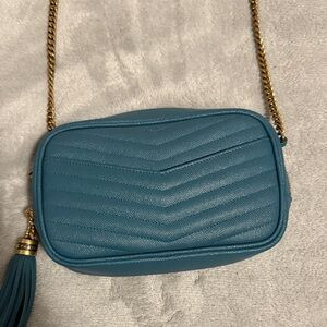 YSL Lou Mini YSL Camera Bag in Smooth Quilted Leather - Teal | Poshmark
