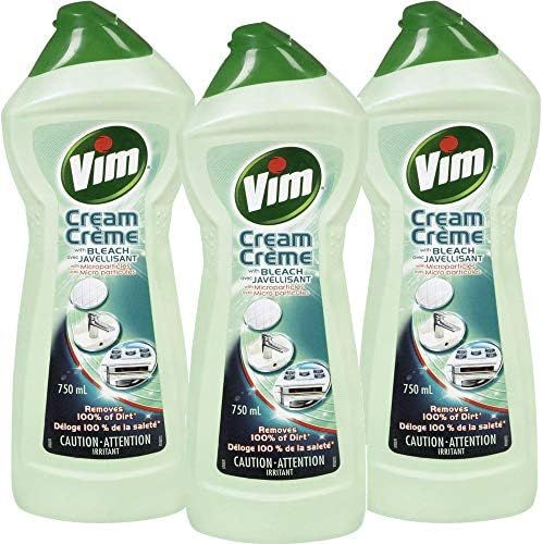 Vim Tough on Dirt Cream with Bleach & Micro-Crystals 750 ml / 25.30 Fl. Oz - 3 Count | Amazon (US)