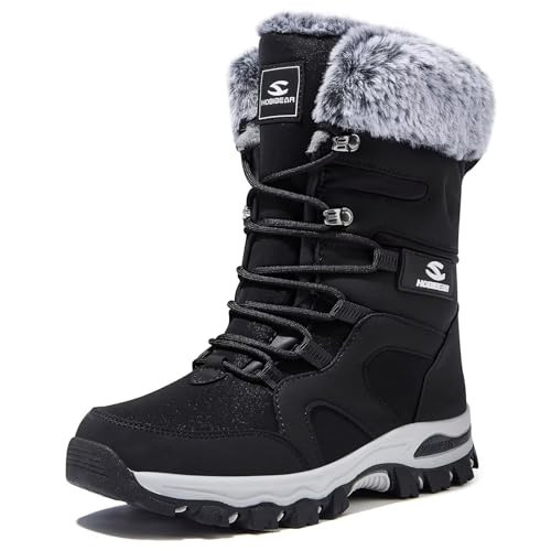 HOBIBEAR Women's Snow Boots Winter Shoes Water Resistant Lightweight Warm Faux Fur Lined Mid-Calf Anti-Slip Booties Comfortable Winter Shoes for Outdoor Travel Daily Hiking | Amazon (US)